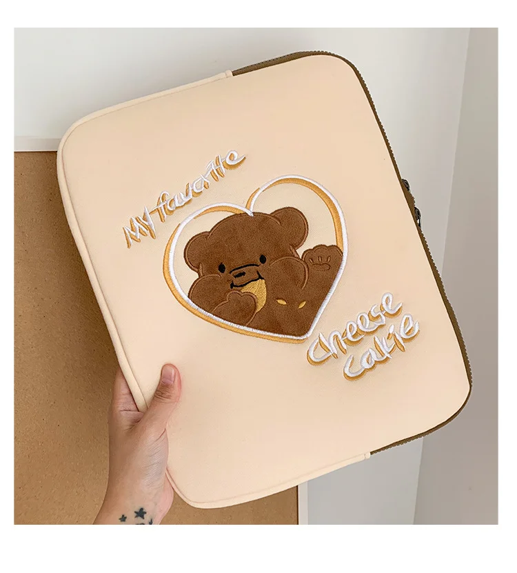 

Tablet Case Pouch Cute bear iPad laptop bag 11 inch 13 inch ins wind storage bag student girl storage bag