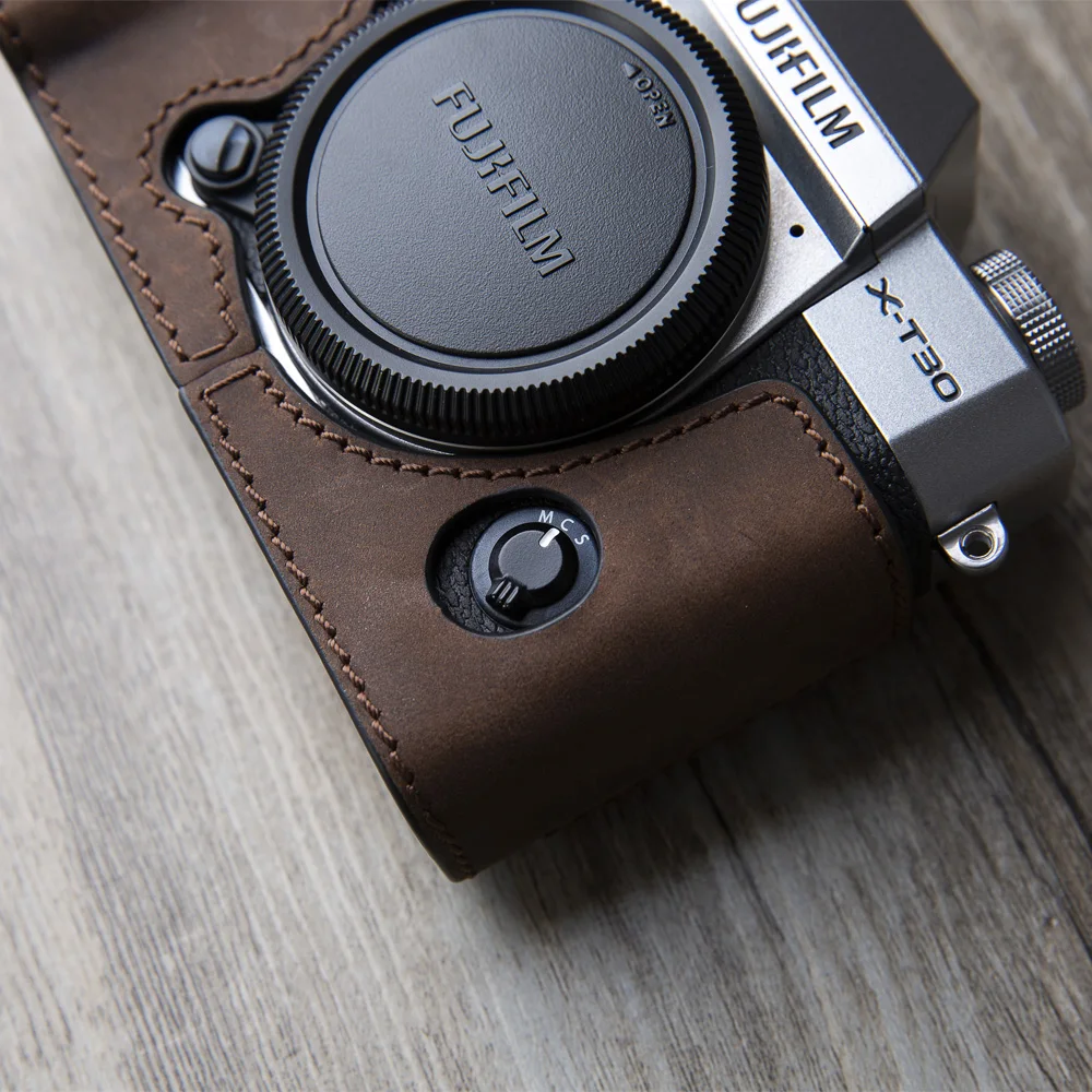 Чехол из натуральной кожи для камеры Fujifilm XT10 XT20 XT30 Винтажный чехол с надписью Half