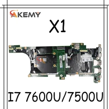 Akemy For Lenovo ThinkPad X1 Carbon 5th (2017) Notebook Motherboard NM-B141 Motherboard  CPU I7 7600U/7500U RAM 8GB 100% Test