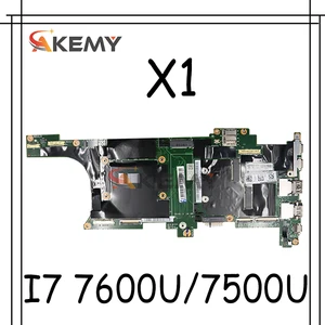 akemy for lenovo thinkpad x1 carbon 5th 2017 notebook motherboard nm b141 motherboard cpu i7 7600u7500u ram 8gb 100 test free global shipping