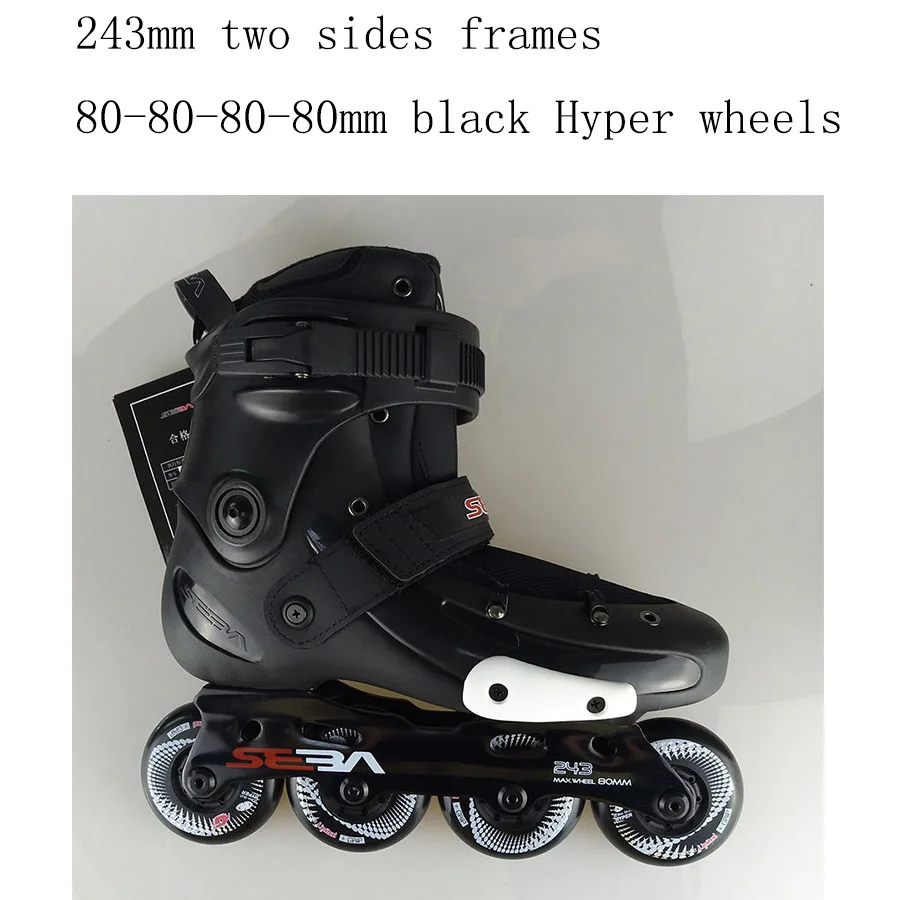 Japy Skate SEBA FRMX Профессиональный Инлайн ролики для слалома взрослых роликовые коньки обувь скольжения коньки Patines - Цвет: 4-80mm black wheels