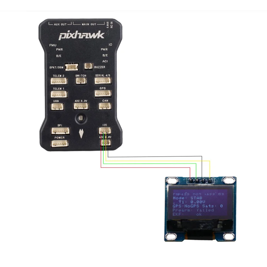 Полетный контроллер Pixhawk2.4.8 PX4 PIX 32 бит APM2.8 2.4.6 с комплектом OLED-дисплея