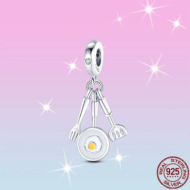 

2021 New HOT SALE 100% Sterling Silver 925 Kitchenware Pan Charms Fit Original Pandora Bracelet For Women Jewelry Gift