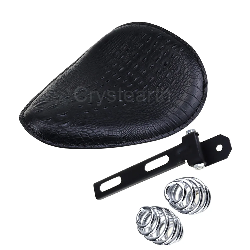 

Motorcycle Black/Brown 3" Spring Mounting Bracket Solo Seat For Harley Sportster XL883 XL1200 Softail Chopper Bobber Custom