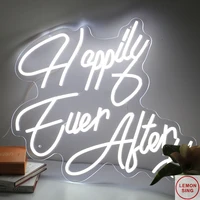 happily ever after neon sign wedding neon sign custom led light custom neon sign wall decor party decor red light home room wall