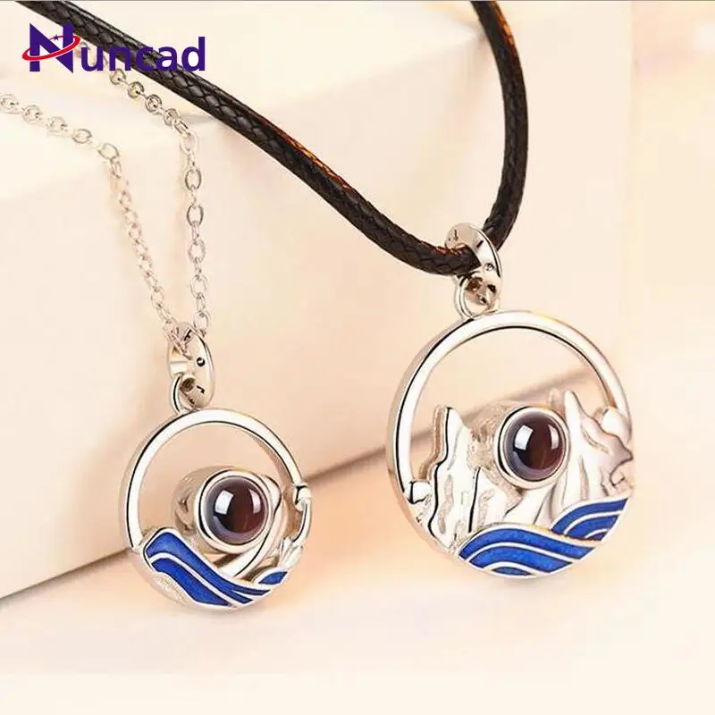 Женское и мужское ожерелье с надписью I Love You Projection из стерлингового серебра S925