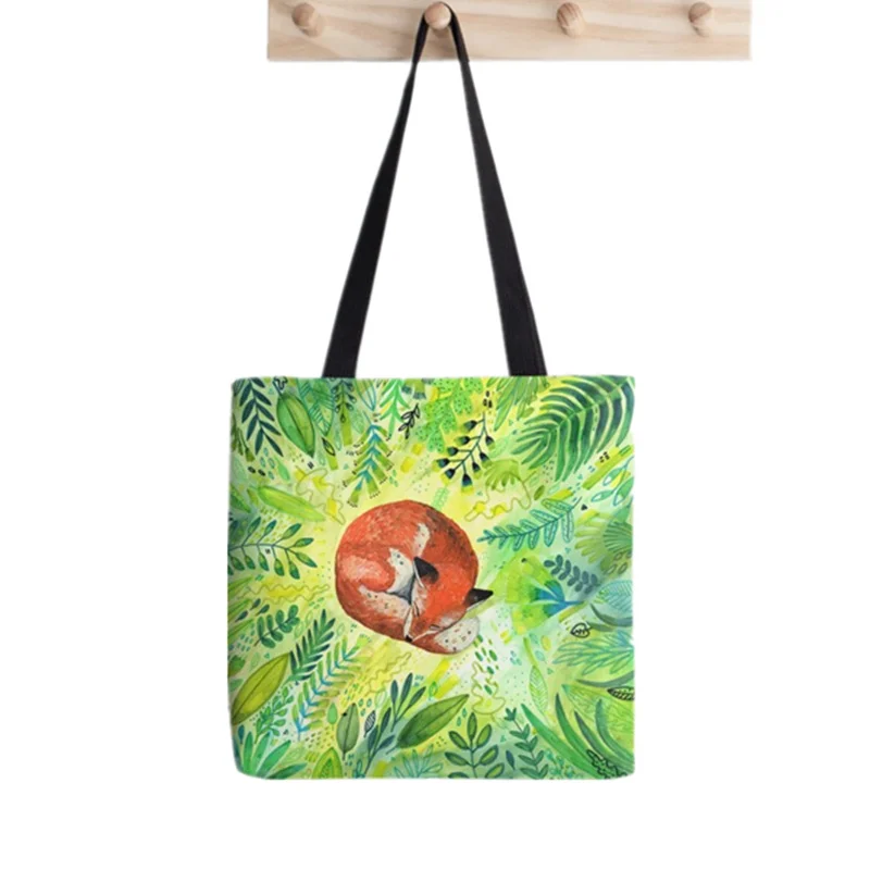 

2021 Shopper Nature's Heart Cartoon printed Tote Bag women Harajuku shopper handbag girl Shoulder shopping bag Lady Canvas Bag