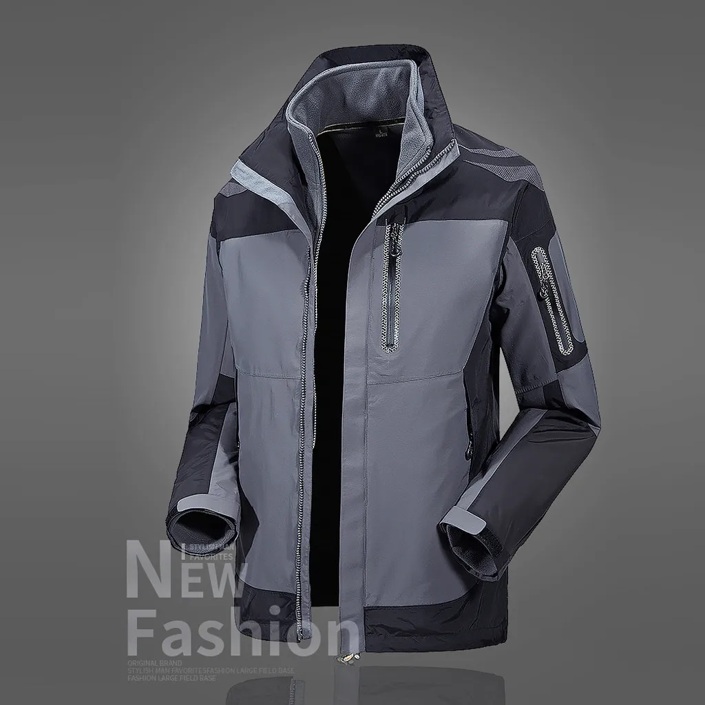Непромокаемая и теплая куртка для мужчин уличная Съемная спортивная одежда три