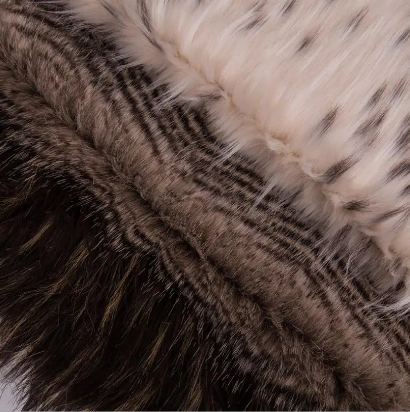 5 см длинный ворс искусственный мех жаккард плюш Ткань Топ окрашенный меланжевый