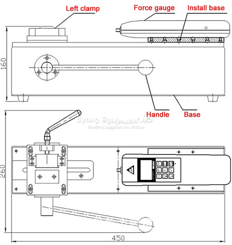 

500N HPH Push Pull Force Gauge Manual Horizontal Harness Terminal Tension Tester Inspection Machine Test Stroke 50mm