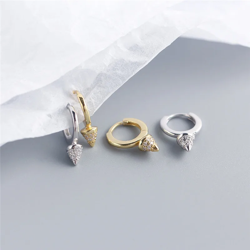 

YGRKLGA Vahine 100% 925 Sterling Silver Small Zircons Rivet Stud Earrings for Women