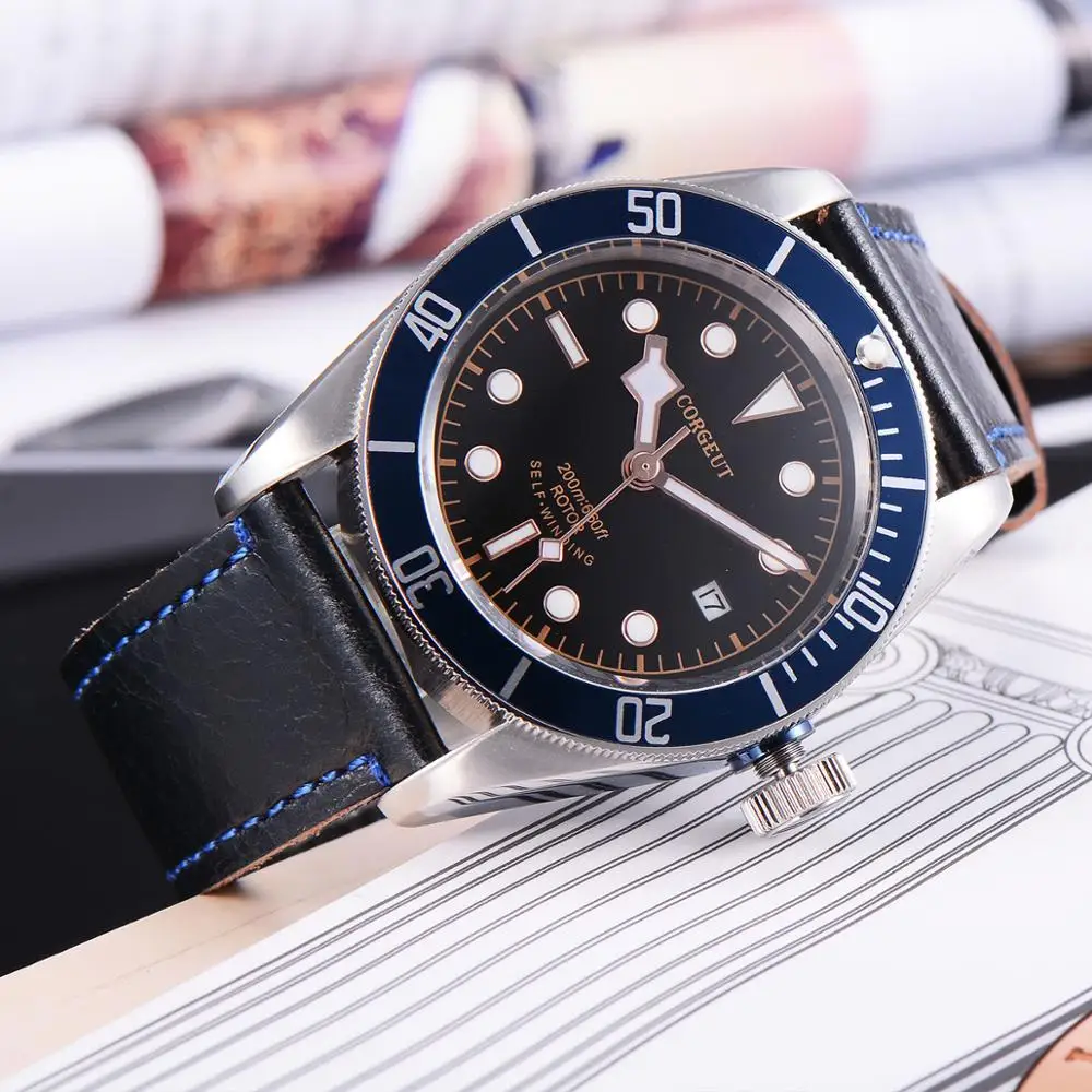 Мужские автоматические часы corgдругие 41 мм SS светящиеся водонепроницаемые