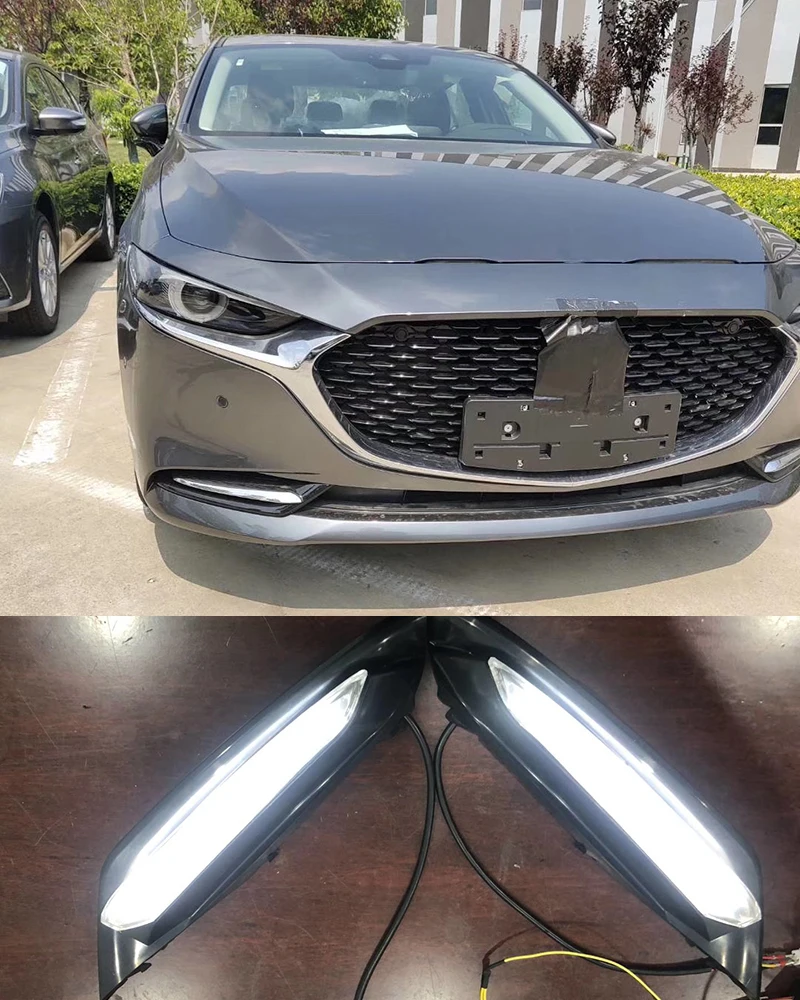 Для mazda axela 2019 2020 светодиодный DRL дневные ходовые огни белый с желтым сигналом
