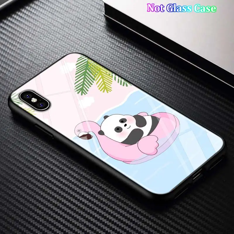 Black Cover Cute Bare Bears for iPhone 11 11Pro X XR XS Max for iPhone 8 7 6 6S Plus 5S 5 SE Glossy Phone Case