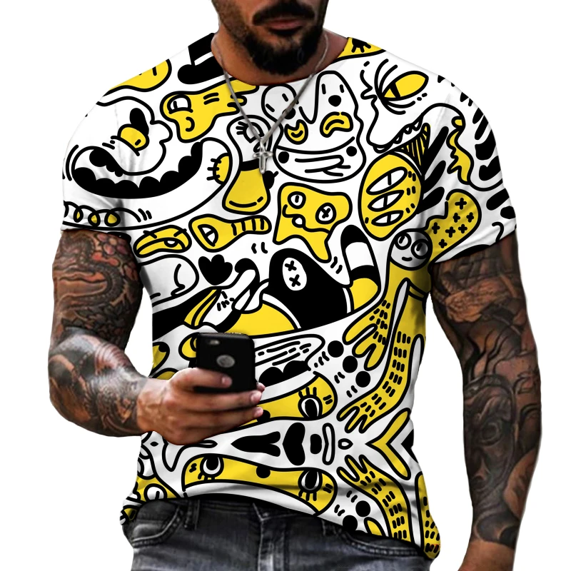 Мужская молодежная уличная модная брендовая одежда с граффити футболка в стиле