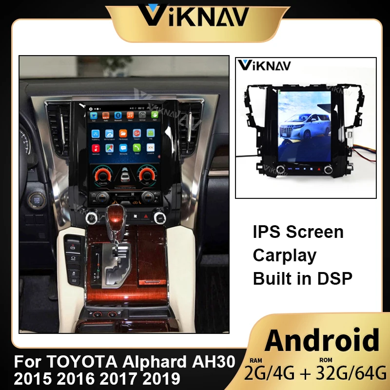 

car autoradio GPS navigation MP4 DVD player For TOYOTA Alphard AH30 2015 2016 2017 2019 2din android car multimedia player