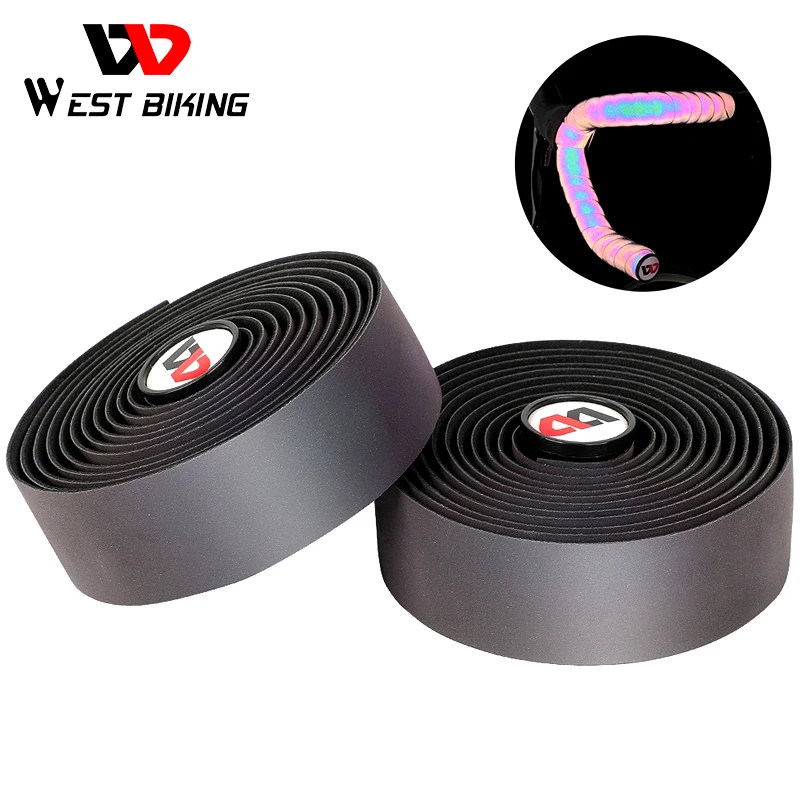 

WEST BIKING Reflective Bike Handlebar Tape Quality EVA Shockproof Bike Cycling Bar Tape Wrap With Bar Plugs Bicycle Accessories