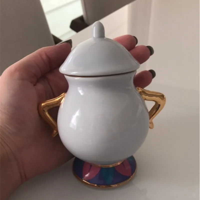 

New Cartoon Beauty And The Beast Teapot Mug Cogsworth Clock Mrs Potts Chip Tea Pot Cup One Set Lovely Gift Fast Post