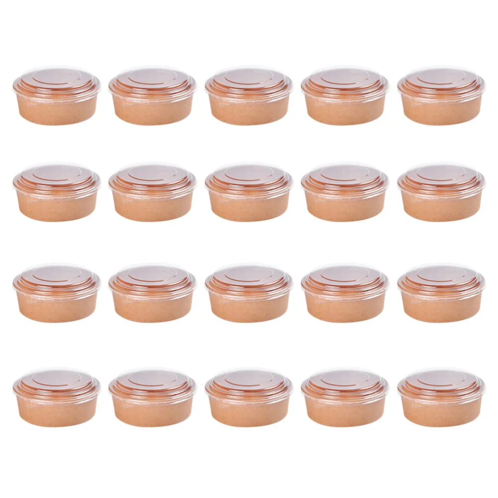 

Миски одноразовые из крафт-бумаги, с крышкой, 20 шт.