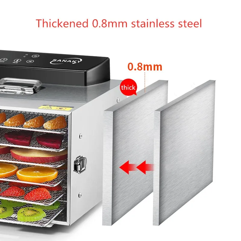 

Food Dehydration Dryer Dehydrator Dried Fruit Machine Fruit Dryer 6-layer Large Capacity Touch Timing Automatic Power-off