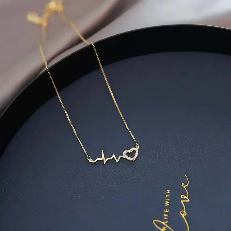 Ожерелье женское с ЭКГ цепочка до ключицы | Украшения и аксессуары