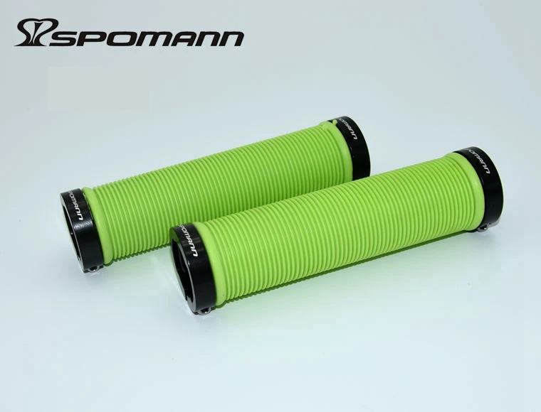 SPOMANN велосипедная ручка для велосипеда Высокое качество MTB дорожный велосипед Руль запираемый Противоскользящий захват алюминиевый сплав+ резина 5 цветов