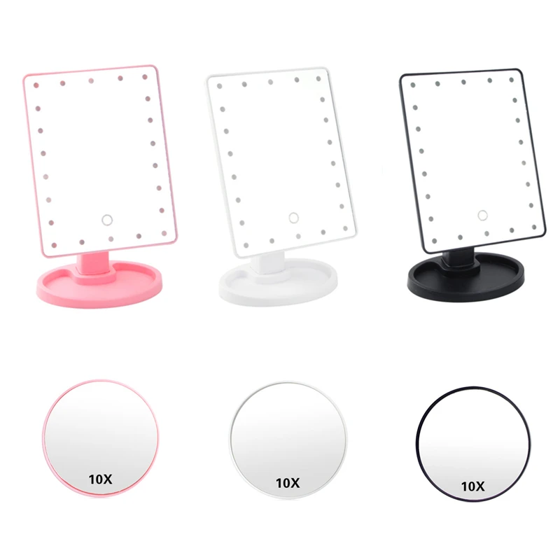 Светодиодный 22 светильник зеркало для макияжа сенсорный экран настольный макияж