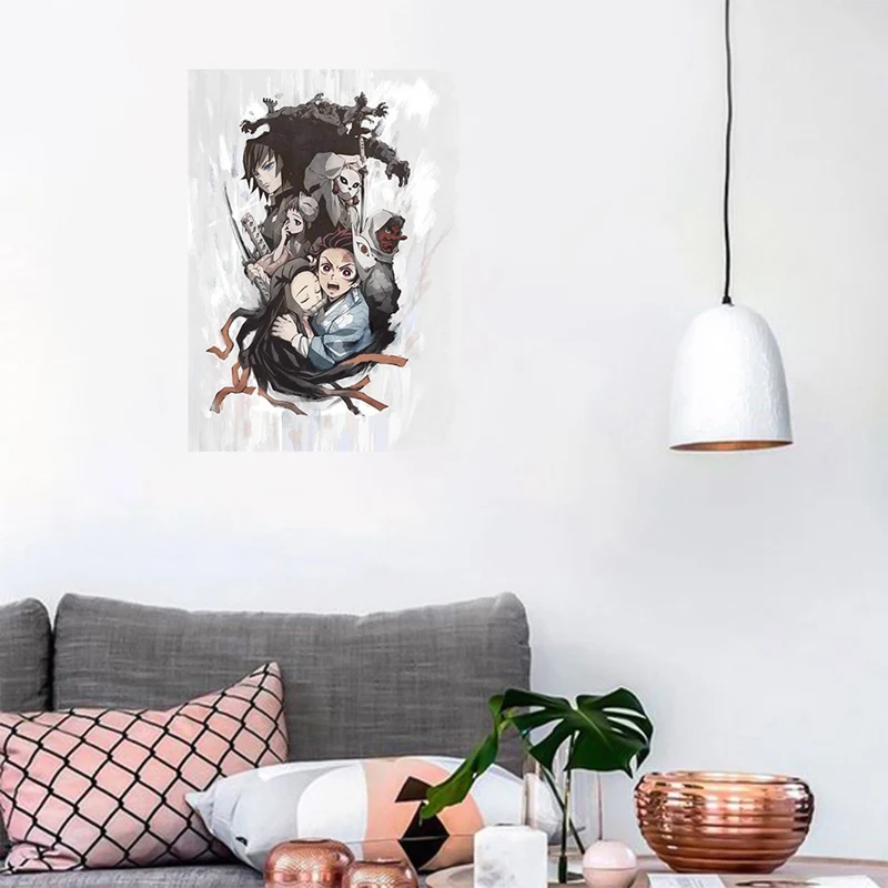 

Anime Demon Slayer Poster Kimetsu no Yaiba Kamado Tanjirou Kamado Nezuko Cosplay Wall Poster Wall Art Painting Poster Home Decor