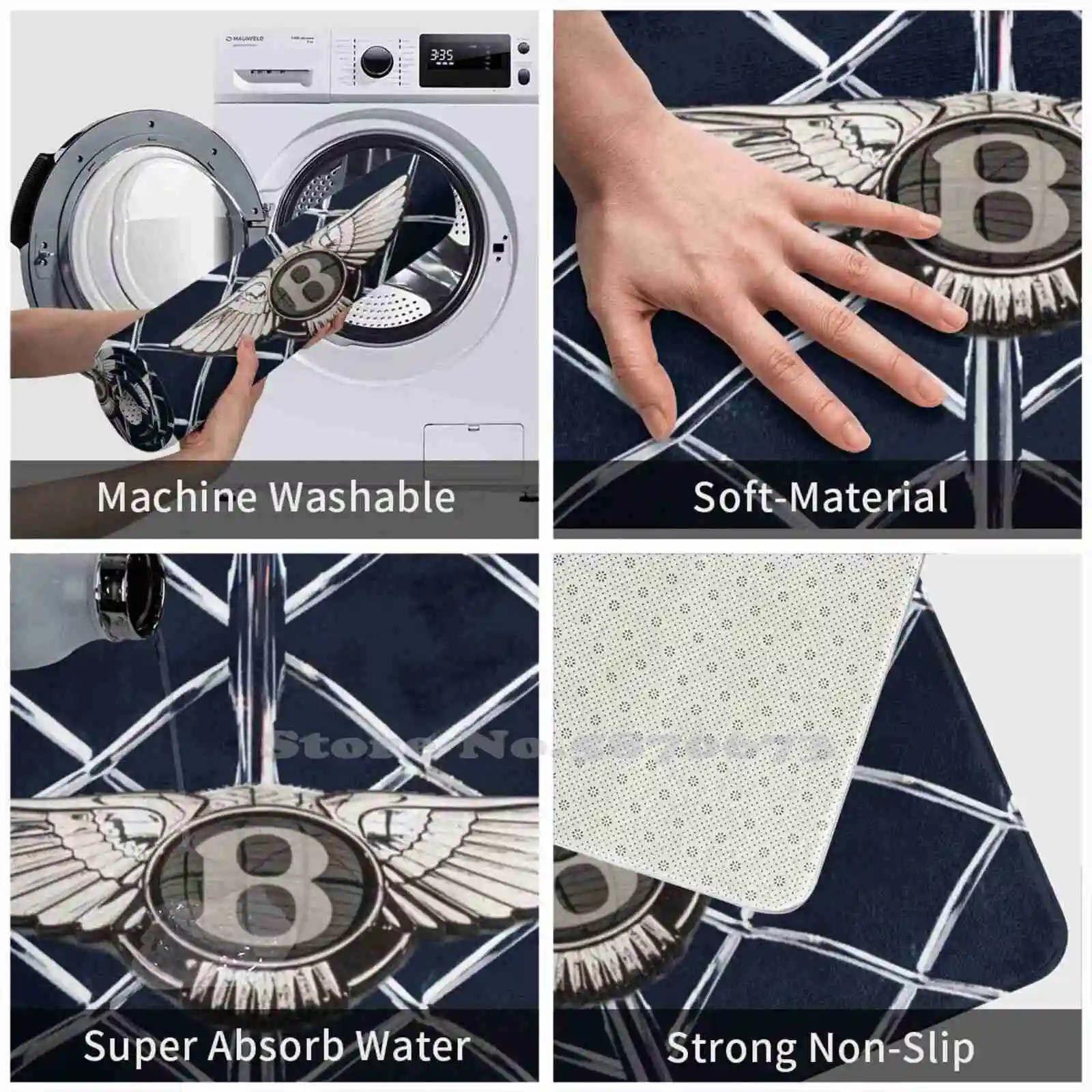 Роскошный мягкий коврик для ног Ele с логотипом автомобиля товары комнаты ковер