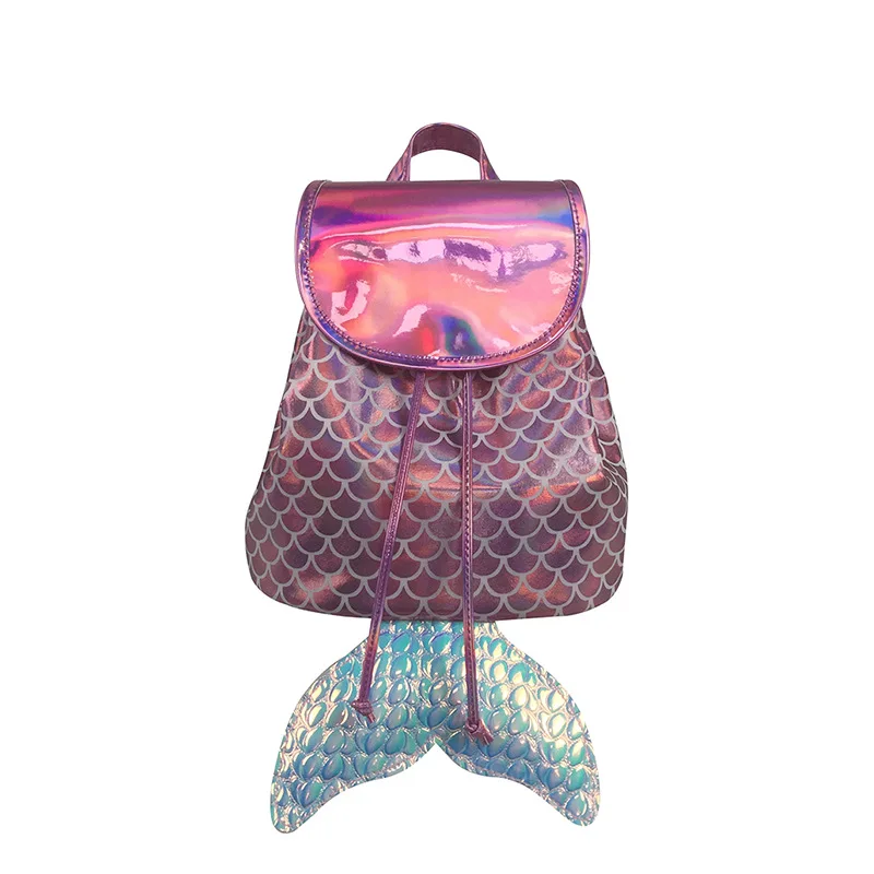Новый Стильный блестящий рюкзак с лазерным градиентом и хвостом русалки, сумка через плечо, дорожная сумка, школьные сумки для девочек-подр... от AliExpress WW