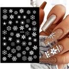 3D белые рождественские снежинки, синие бронзовые рождественские наклейки для ногтей на новый год, украшение, сверкающие Блестящие Зимние слайдеры, фольга для ногтей