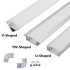 Угловой алюминиевый держатель канала U V YW, 304550 см, для светодиодной ленты, светильника под шкафом, лампы для кухни, шириной 1,8 см