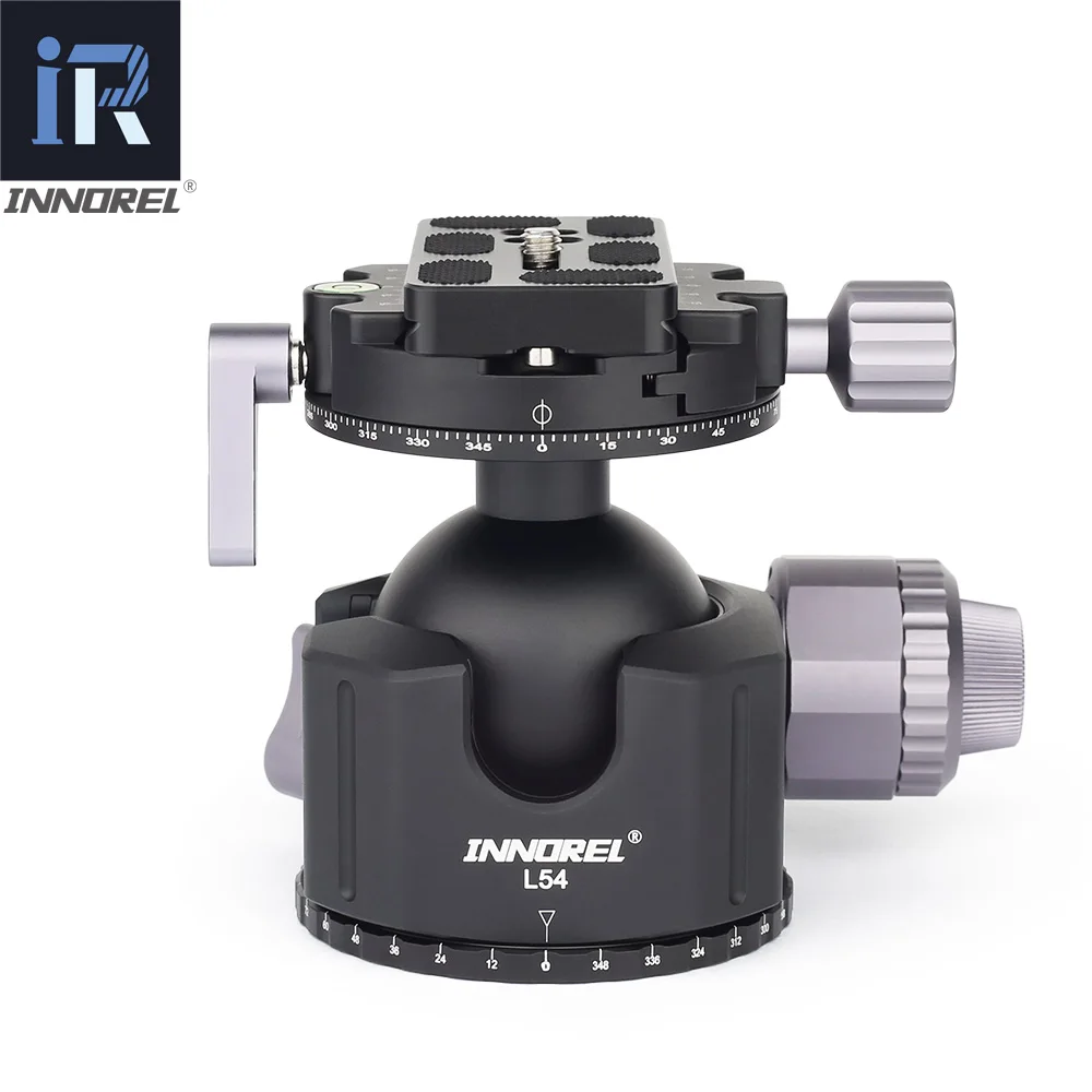 L54 INNOREL L54 низкогравитационный центральный штатив с шаровой головкой алюминиевый двойной панорамный сверхмощный шаровой головкой для камеры Максимальная нагрузка 30 кг - Цвет: L54