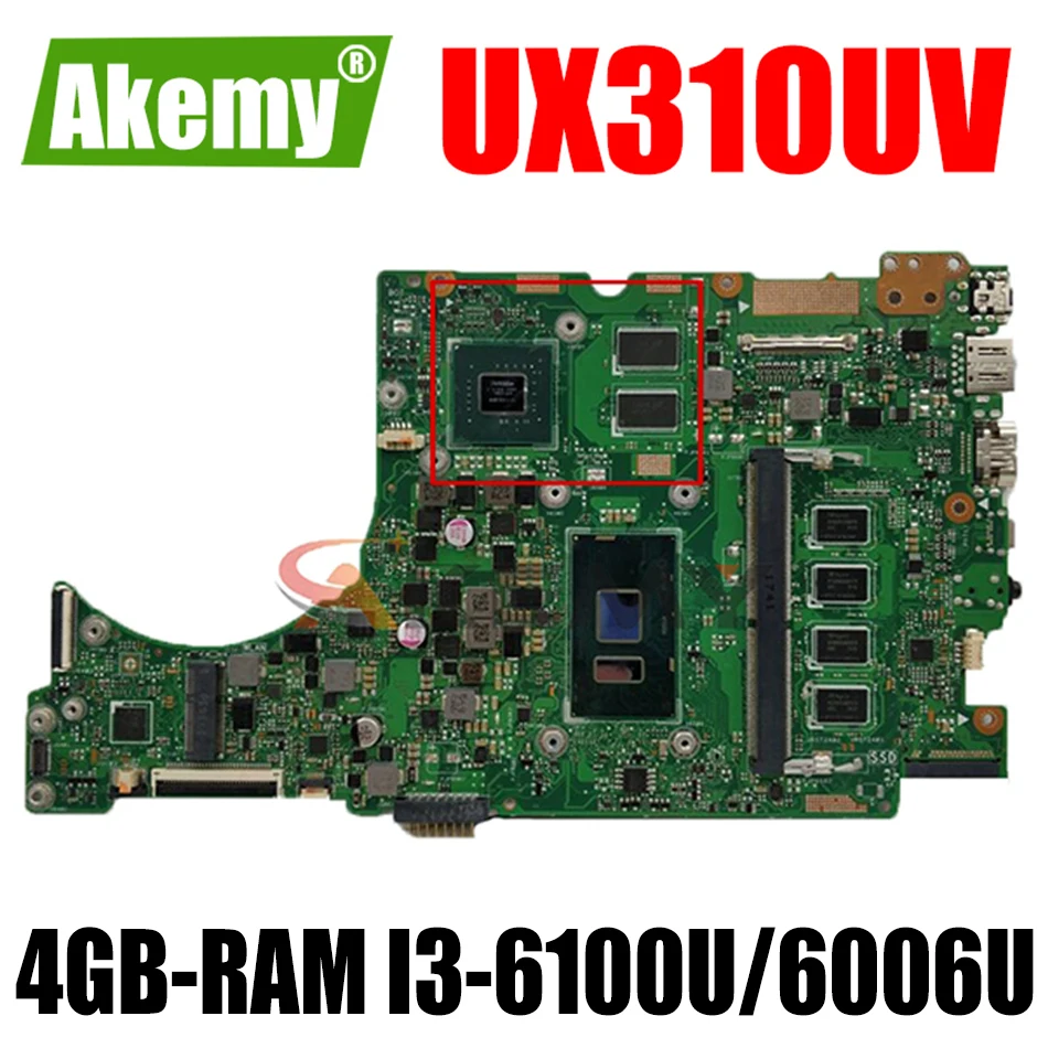 

UX310UV материнская плата для ноутбука ASUS UX410UQ (14 дюймов) UX410U UX310U оригинальная материнская плата 4GB-RAM I3-6100U GT940MX-2GB