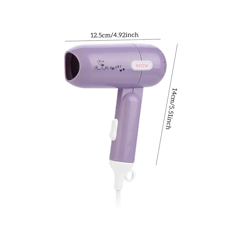 

450W Foldable Mini Hair Dryer Household Dormitory Travel Blow Dryer Lightweight Quick Drying Hairdryer Styling Tool Low Noise 31