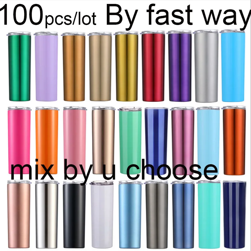 Тонкий стакан 20 унций из нержавеющей стали с крышкой соломенная кофейная чашка