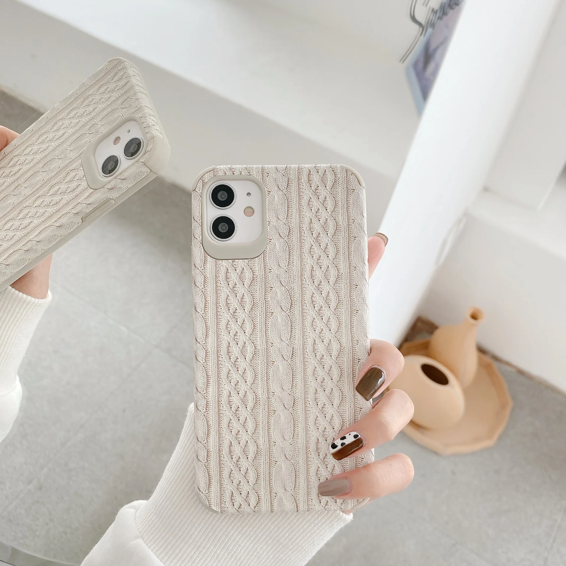 Милый плюшевый вязаный свитер в стиле ретро чехол для телефона iPhone 12 11 Pro Max XR XS 7 8