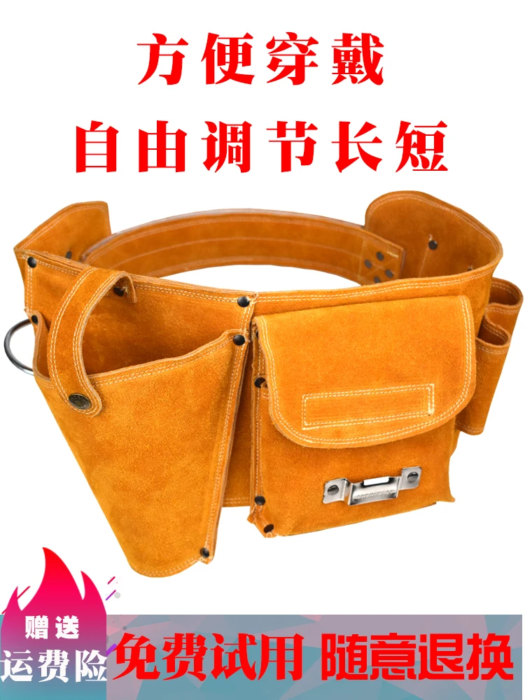 Купить Сумка для инструментов, практичная кожаная сумка для инструментов, Портативная сумка для инструментов электрика, плотника, дрели, DI50GJB