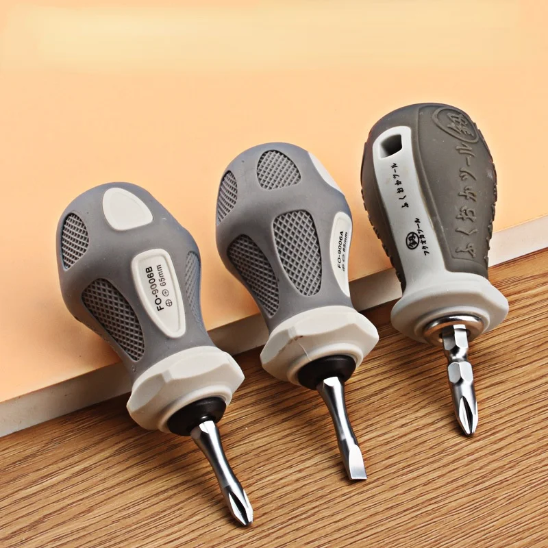 

Car Household Mini Repair Tool Screwdriver Dual-use Cross Word Double-headed 6mm Batch Head Radish Head Short Handle