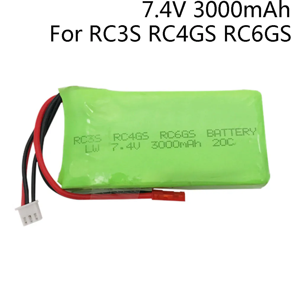 Литий Полимерный Аккумулятор 7 4 В 3000 мАч 2S 20C разъем JST для радиолинков RC3S RC4GS RC6GS