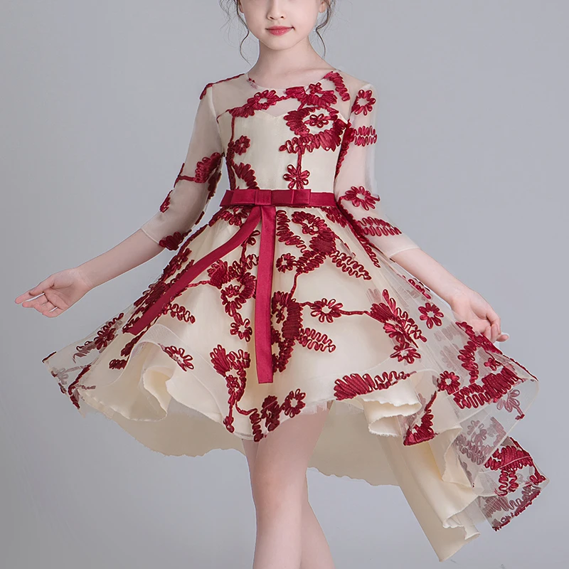 

2021 New Chinese Design Kids Dress For Girls Tailing Chinese Style Elegant New Year Princess Children Party Dress