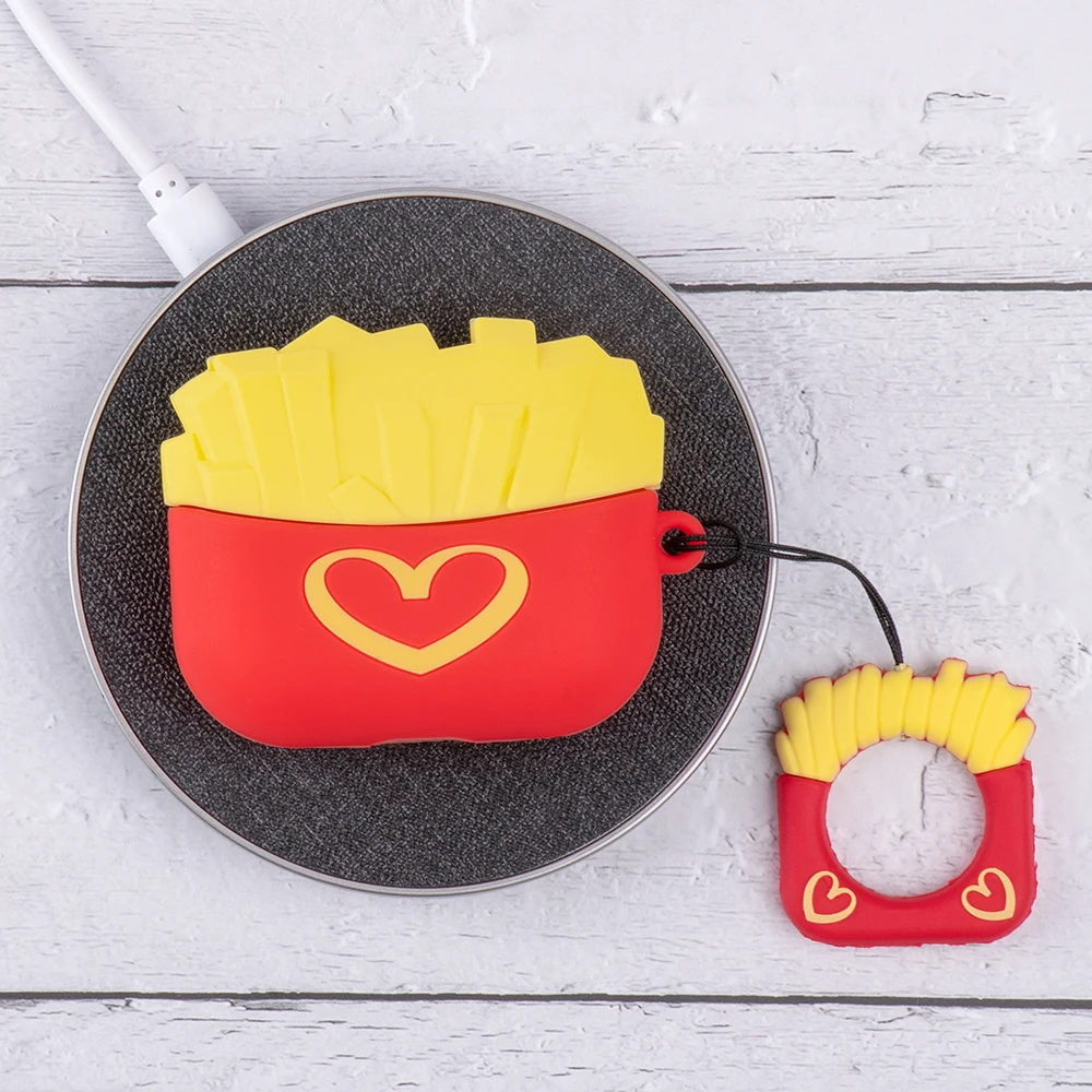 Силиконовый защитный чехол для AirPods Pro 2 1 TWS Bluetooth наушники с гамбургером попкорном