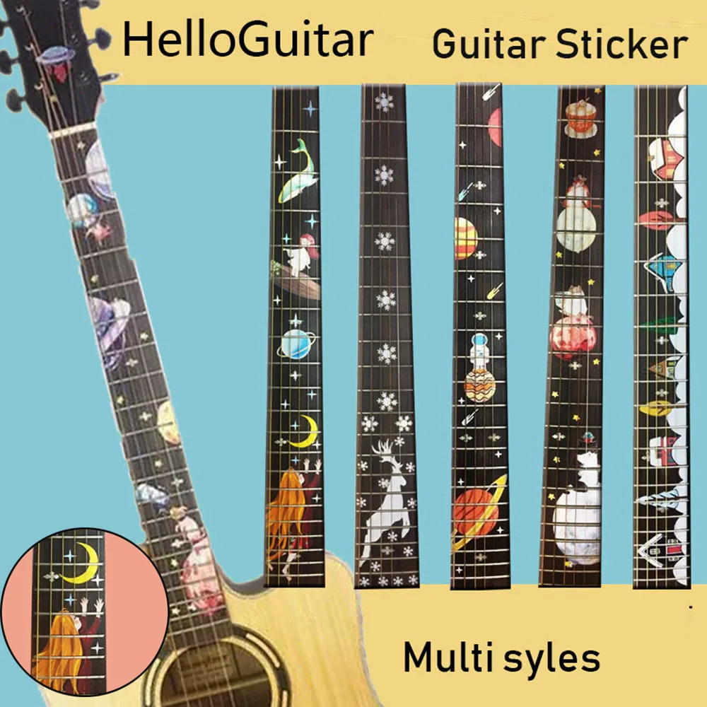 multi arten kreuz inlay decals griffbrett aufkleber für elektrische akustische gitarre bass aufkleber guitarra musik instrument dekoration free g