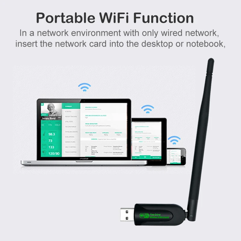 Usb wifi адаптер для ноутбука 5 дБ антенна ethernet lan Беспроводная 802.11n карта ключ 2 4 ГГц wi