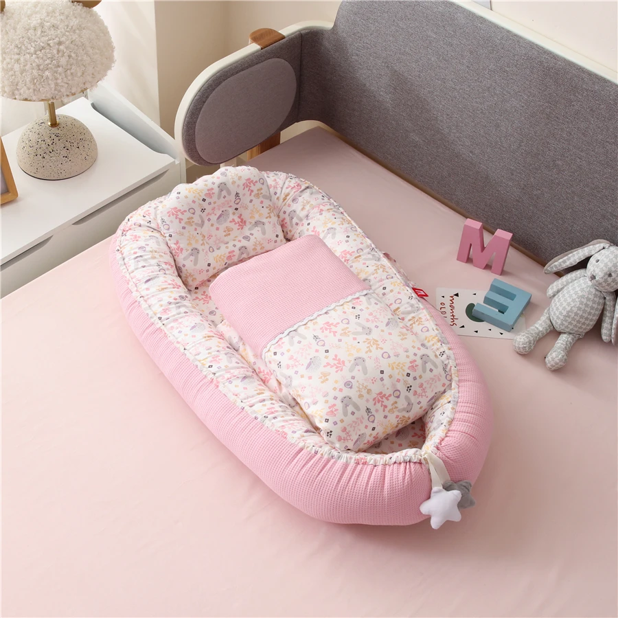 

Portable Baby Nest with Quilt Blanket Baby Nursery Bed Cotton Crib for Newborn Bedding Set Co Sleeper