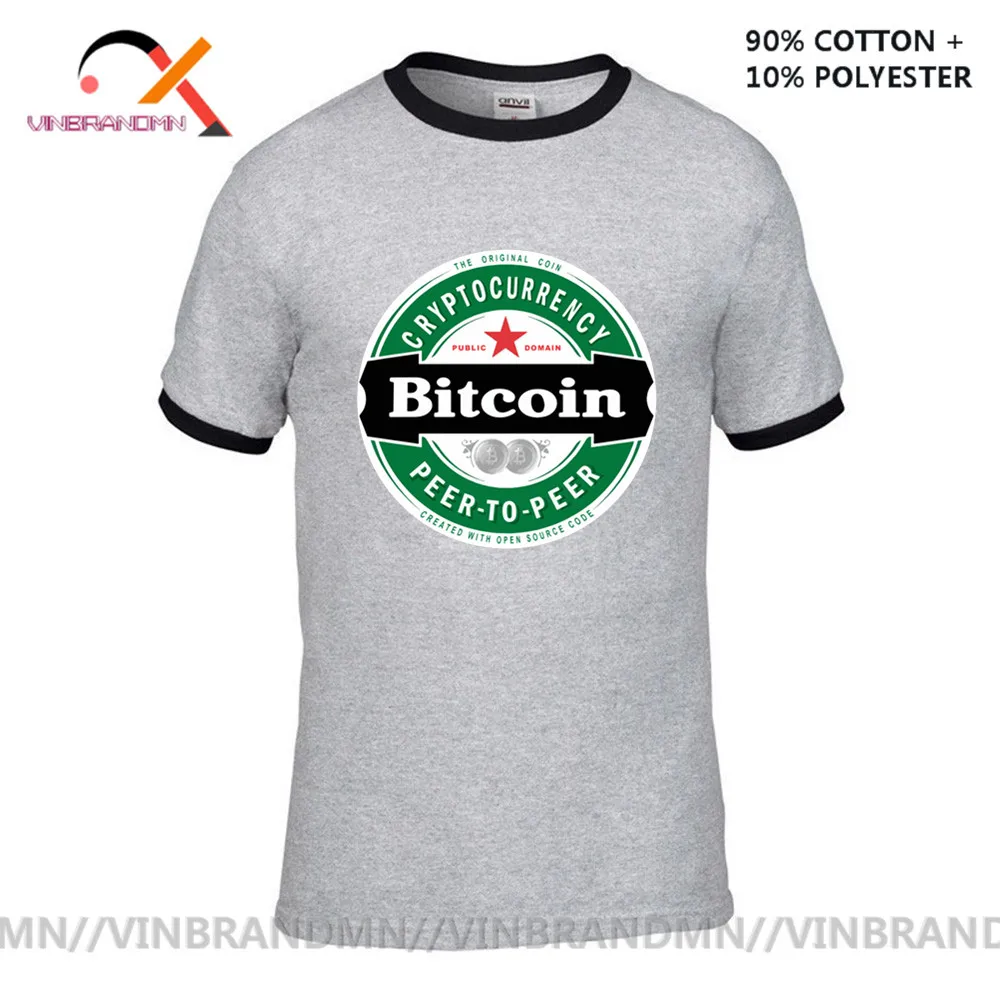 Биткоин пиво футболка мужские топы криптовалюта лето хип хоп повседневная