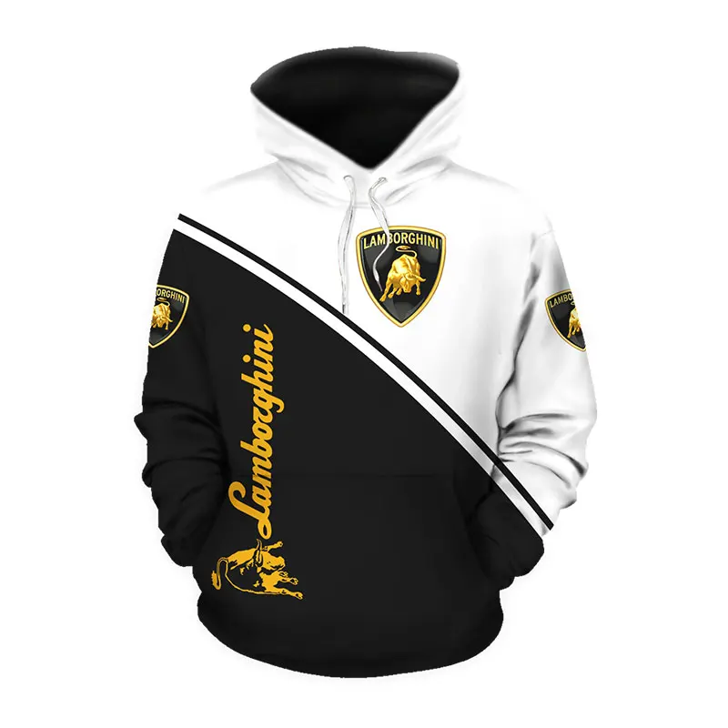 

2021 New Mens Lamborghini Car Logo 3D Digital Print Hoodie Sweatshirt Racing Jacket Men Streetwear Fashion Race Clothing Male