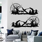 Виниловая наклейка на стену в виде грузовика с компасом, 2 шт., наклейка на корпус, большой компас, навигация с Горным оленем, дом на колесах, автодом DW10173