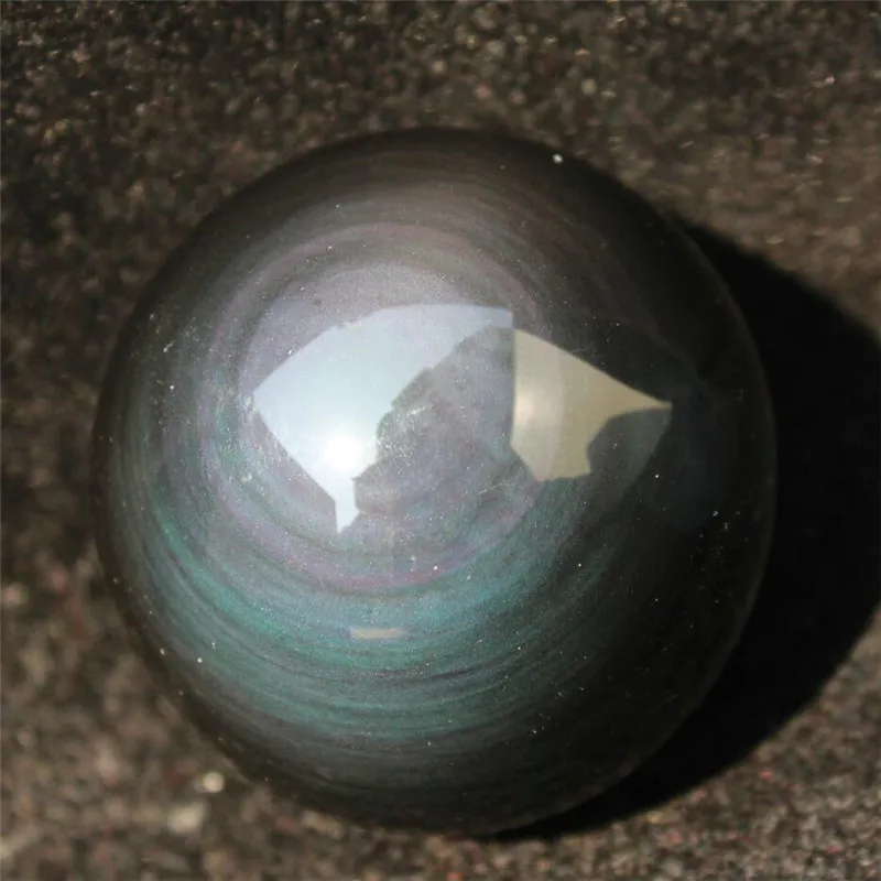 45 мм радуга! Натуральный кошачий обсидиановый глаз кварц хрустальный шар