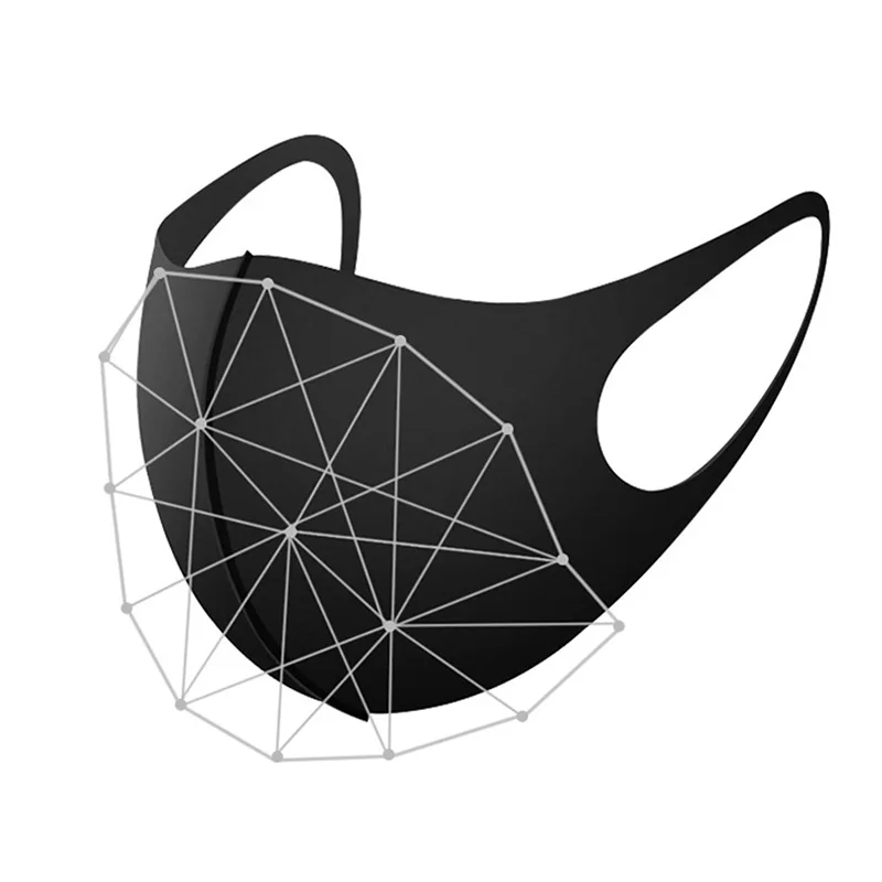 Дышащая моющаяся противопылевая противотуманная маска черного цвета для рта